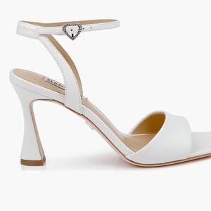 Badgley Mischka White Ankle Strap Heels